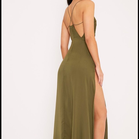 green silk maxi